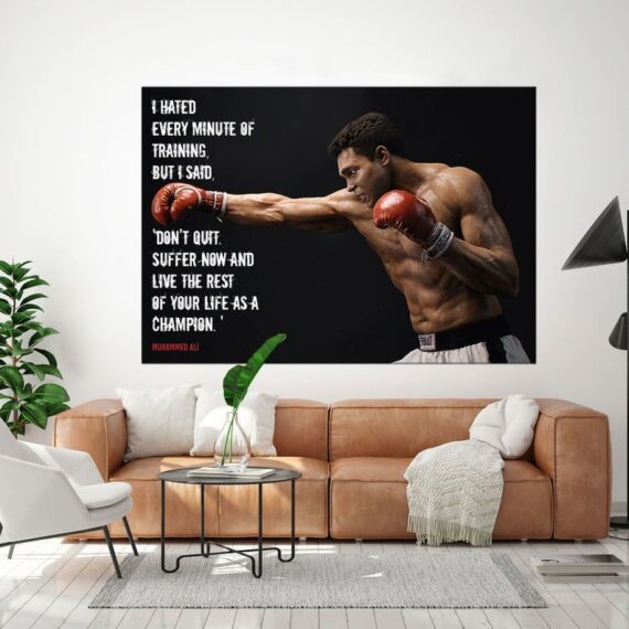 Inspirational Wall Art, Muhammad Ali Print, Office Wall Decor, Gym Wall Art, Boxing Poster - Daymira Store