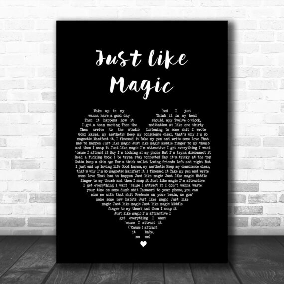 Ariana Grande just like magic Black Heart Song Lyric Art Print