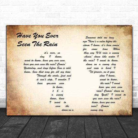 Creedence Clearwater Revival Have You Ever Seen The Rain Man Lady Couple Song Lyric Art Print