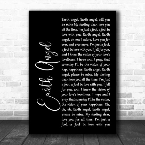 Marvin Berry & The Starlighters Earth Angel Black Script Song Lyric Poster Print