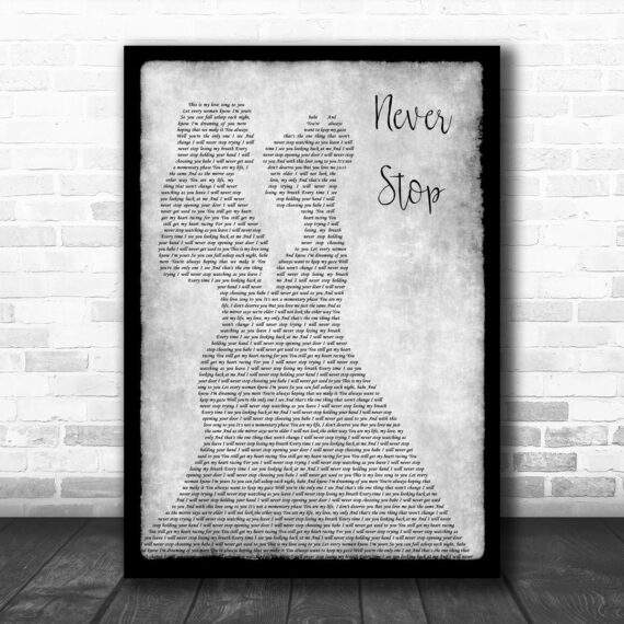 SafetySuit Never Stop (Wedding Version) Lesbian Couple Two Ladies Dancing Grey Song Lyric Art Print