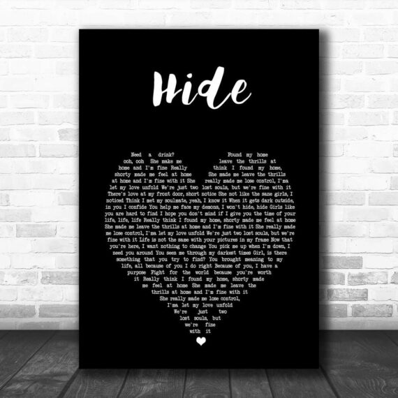 Juice WRLD Hide Black Heart Song Lyric Print