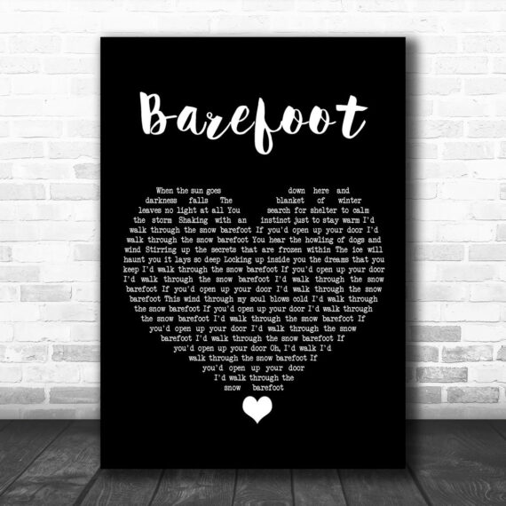 K.D. Lang Barefoot Black Heart Song Lyric Art Print