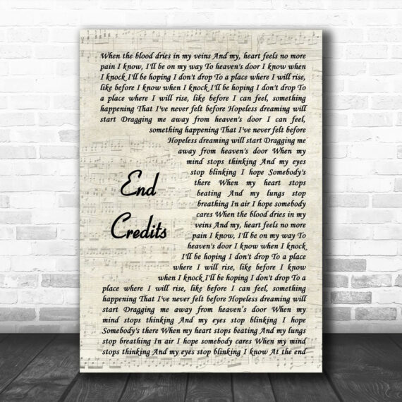 Chase & Status End Credits Vintage Script Song Lyric Art Print