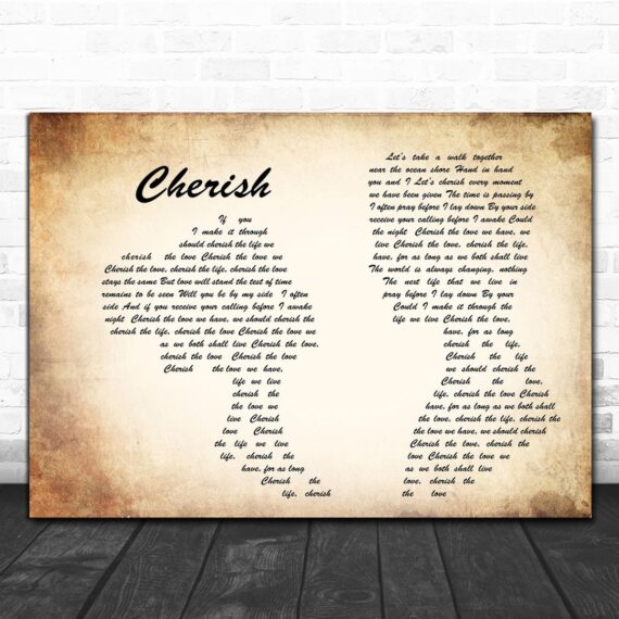 Kool & The Gang Cherish Man Lady Couple Song Lyric Music Wall Art Print