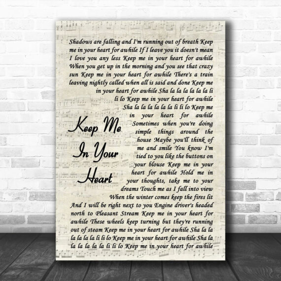 Warren Zevon Keep Me In Your Heart Vintage Script Song Lyric Print