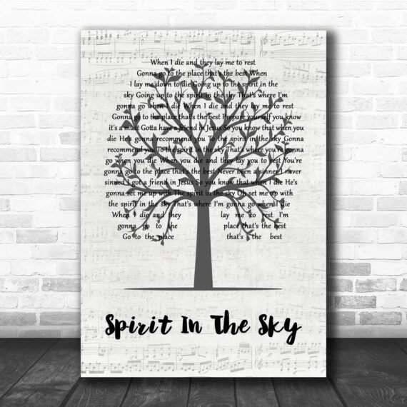 Norman Greenbaum Spirit In The Sky Music Script Tree Song Lyric Print