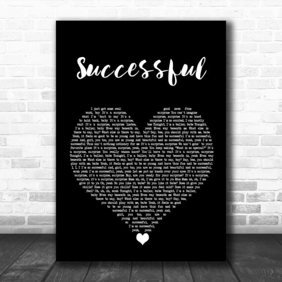 Ariana Grande Successful Black Heart Song Lyric Wall Art Print