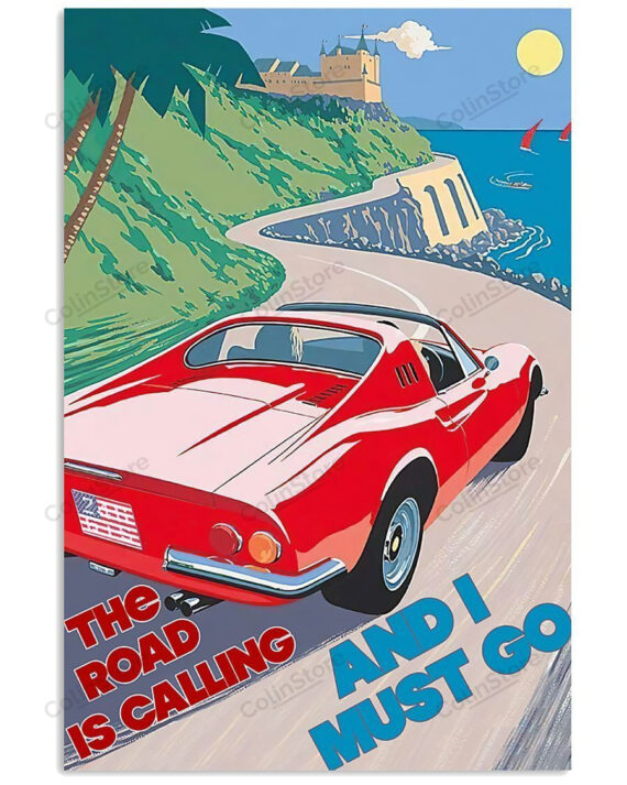 Ferrari The Road Is Calling Vertical Wall Art