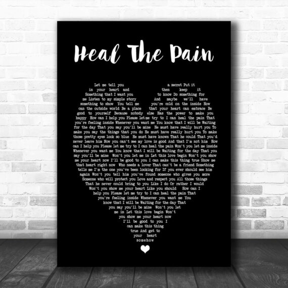 George Michael Heal The Pain Black Heart Song Lyric Music Wall Art Print