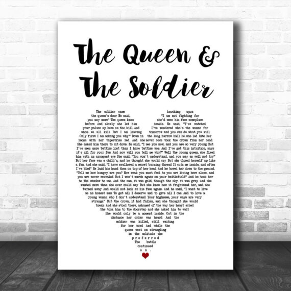 Suzanne Vega The Queen & The Soldier White Heart Song Lyric Art Print