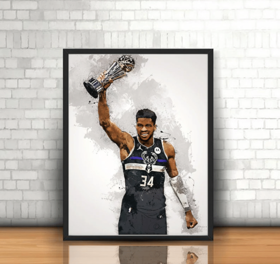 Giannis Antetokounmpo championship Wall Art Canvas Home Decor - Daymira Store