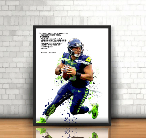 Russell Wilson motivational Wall Art Canvas Home Decor - Daymira Store