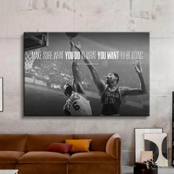 Wilt Chamberlain Famous Basketball Legends Motivational Quote High Quality Canvas