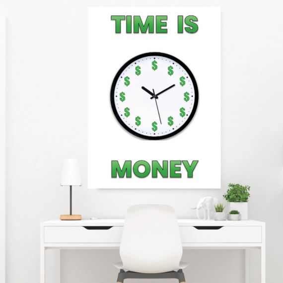 Money Clock - Daymira Store Matte Canvas Wall Art