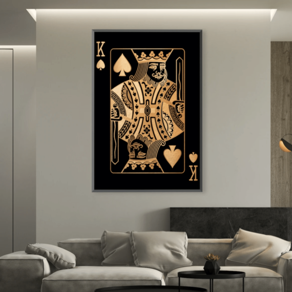 King of Spades - Gold - Daymira Store Matte Canvas Wall Art