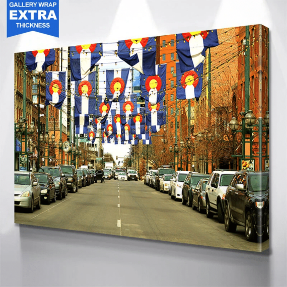 Denver Colorado Flags Downtown Wall Art Daymira™ Wear For Everyday Pleasant