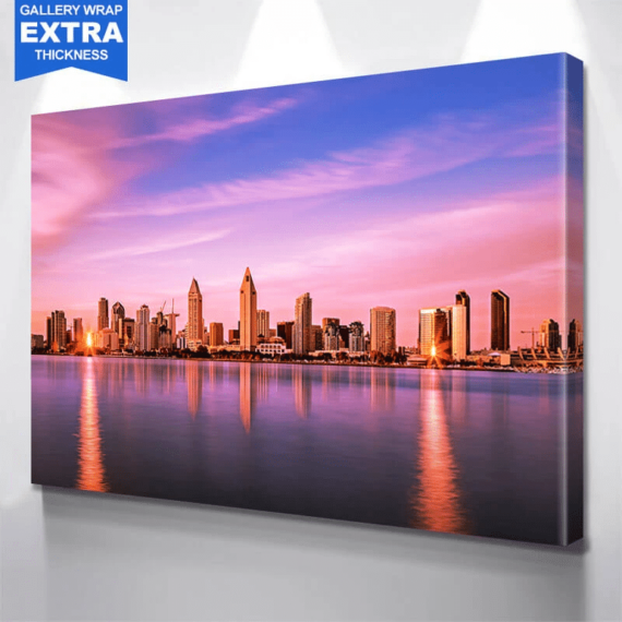 San Diego Sunset Skyline Wall Art – Daymira™ Wear For Everyday Pleasant