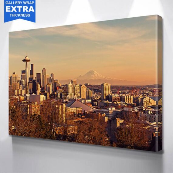 Mount Rainier Seattle Skyline Wall Art – Daymira™ Wear For Everyday 