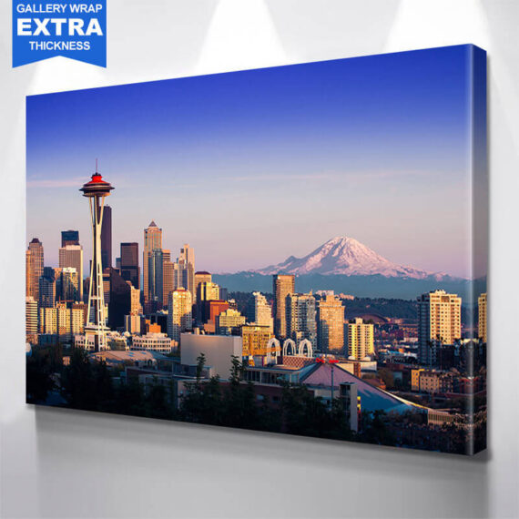 Mt. Rainer Blue Sky Seattle Skyline Wall Art – Daymira™ Wear For ...