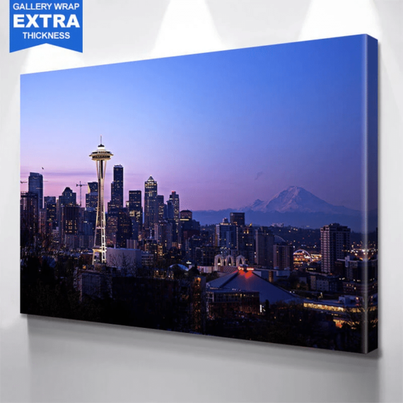 Seattle Amazing Glow Skyline Wall Art – Daymira™ Wear For Everyday Pleasant