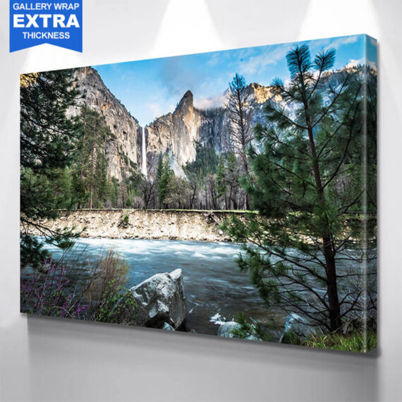 Water Cliffside Yellowstone Forest Wall Art – Daymira™ Wear For ...