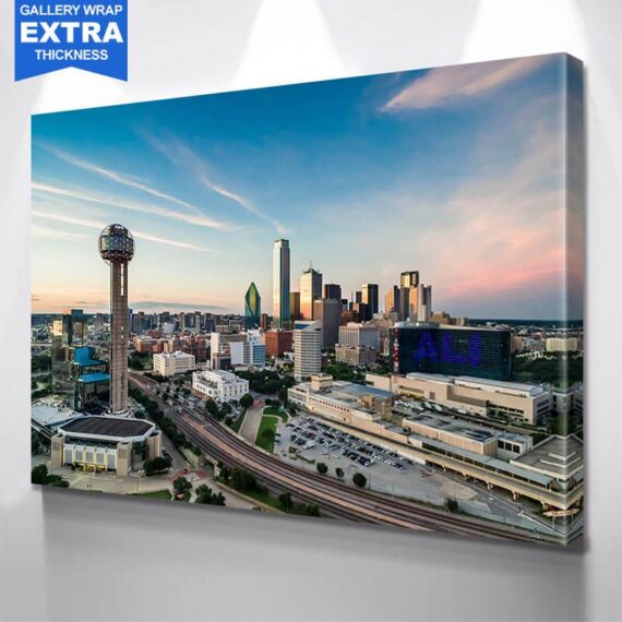 Dallas Beautiful Skyline Canvas Wall Art Daymira™ Wear For Everyday