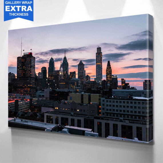 Philadelphia Dusk Skyline Wall Art