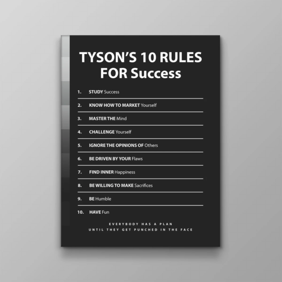 Tyson’s 10 Rules For Success Wall Art Motivational Modern Art Canvas ...