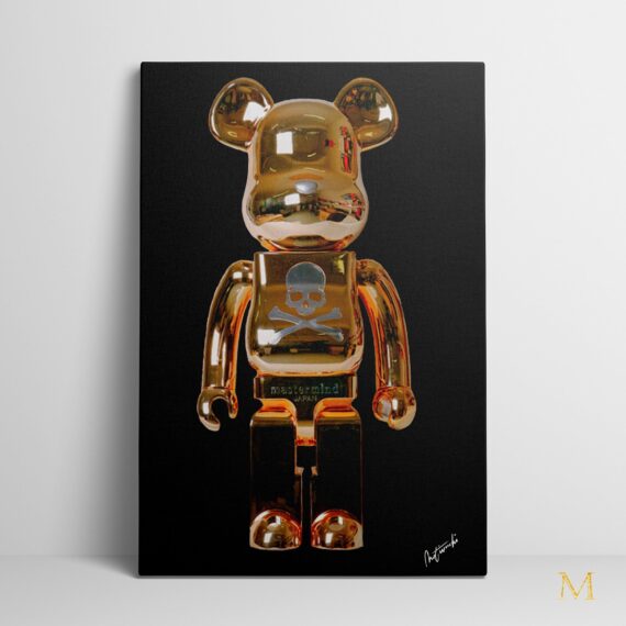 Bearbrick Gold Canvas Wall Art Home Decor