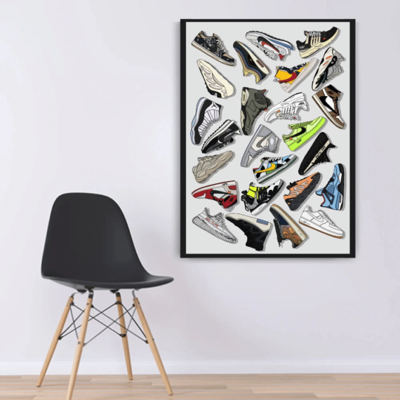 Messy Hypebeast Grail Sneaker Collection Poster