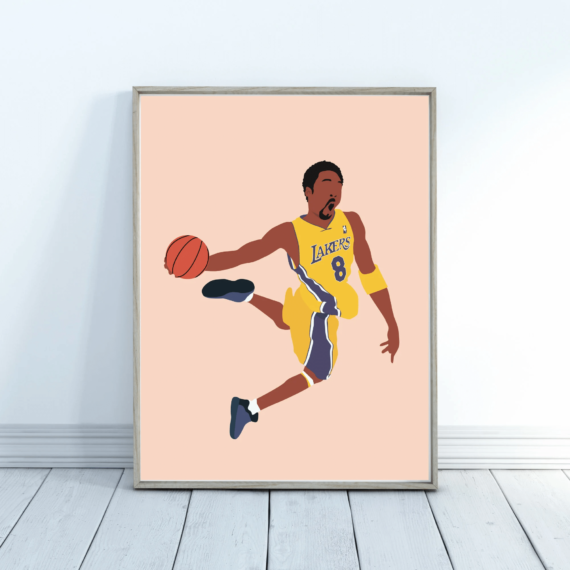 Kobe Bryant Dunk Poster - Kobe Gifts - Kobe Bryant Print - Basketball Poster - Basketball Gifts - Minimalist Sports Art - Basketball Art