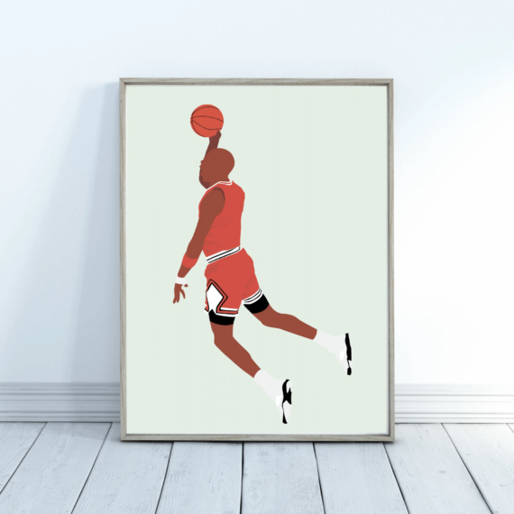 Michael Jordan Dunk Poster - Jordan Gifts - Michael Jordan Print - Basketball Poster - Basketball Gifts - Sports Art - Basketball Art