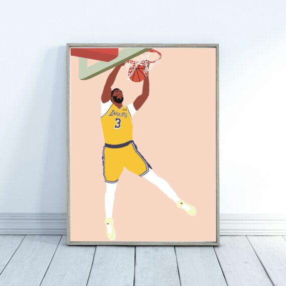 Anthony Davis Lakers Poster - Lakers Gifts - Anthony Davis Print - Basketball Poster - Basketball Gifts - Basketball Art