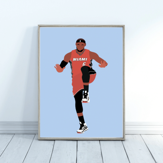 LeBron James Miami Poster - LeBron Gifts - LeBron James Print - Basketball Poster - NBA Art Print - Minimalist Sports Art - Basketball Art