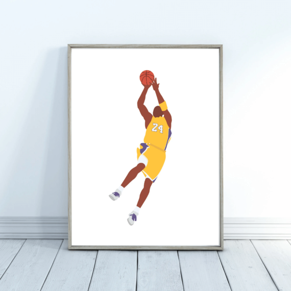 Kobe Bryant Poster 3 - Kobe Gifts - Kobe Bryant Print - Basketball Poster - Basketball Gifts - Minimalist Sports Art - Basketball Art