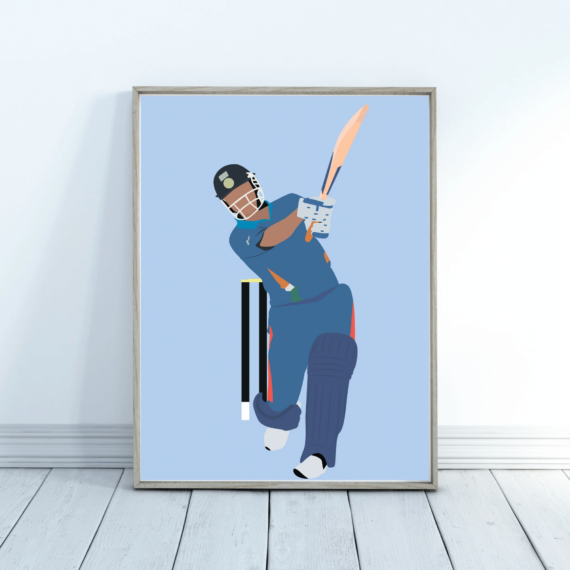 MS Dhoni Six Poster - Dhoni World Cup Poster - Indian Cricket Posters - MS Dhoni Print - Cricket Gifts