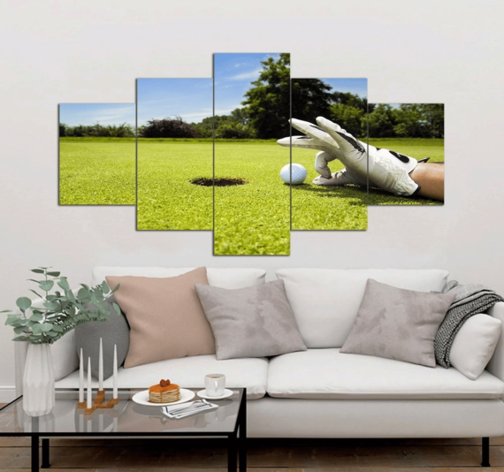 Golf Canvas Art Prints Set | Golf Lover 5 Piece Canvas Wall Art