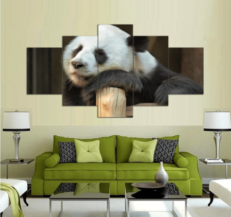 Panda Canvas Art Set | Nature Beauty 5 Piece Canvas Wall Art Set