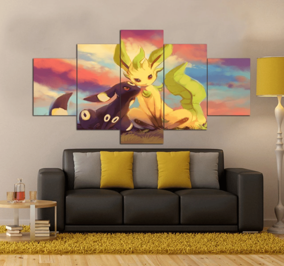 Pokemon Lover Canvas Wall Art Prints | Animated Movie 5 Piece Canvas Art Set