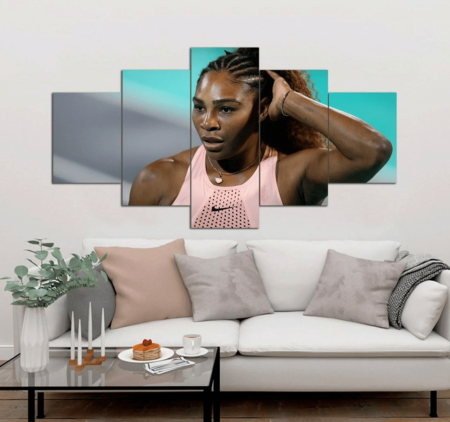 Serena Williams Canvas Art Prints Set | Tennis Player 5 Piece Canvas Wall Art Set