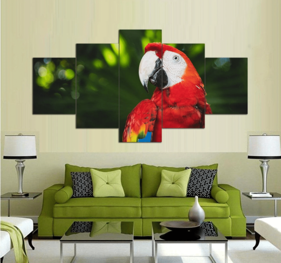 Parrot Canvas Art Set | Nature Beauty 5 Piece Canvas Art Set