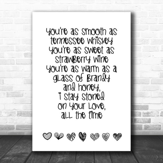 Chris Stapleton Tennessee Whiskey Song Lyric Music Wall Art Print