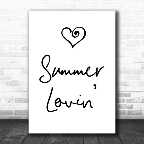 Grease Summer Lovin' Song Lyric Music Wall Art Print