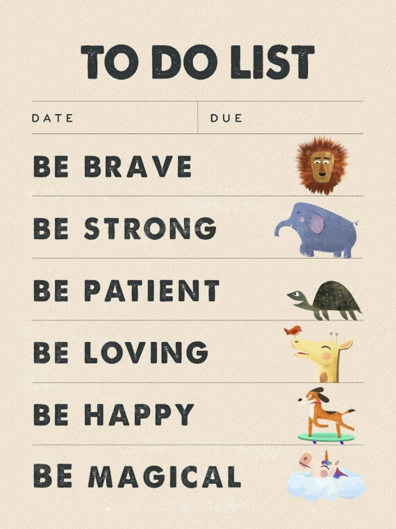 Kids - To Do List Canvas/Poster Wall Art Decor