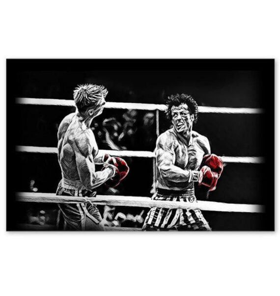 Rocky Balboa Knocks Out Ivan Drago Poster Wall Art Print Decor Canvas