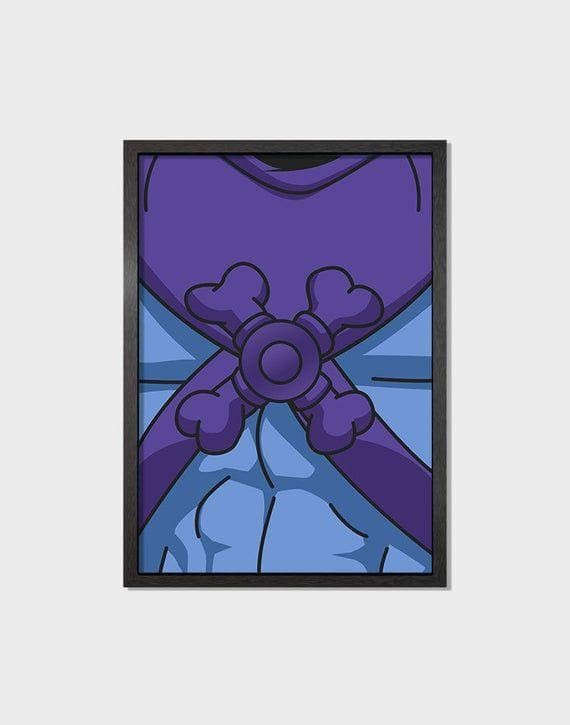 Skeletor He-Man Chest Plate Minimalistic Print Wall Art Decor Canvas