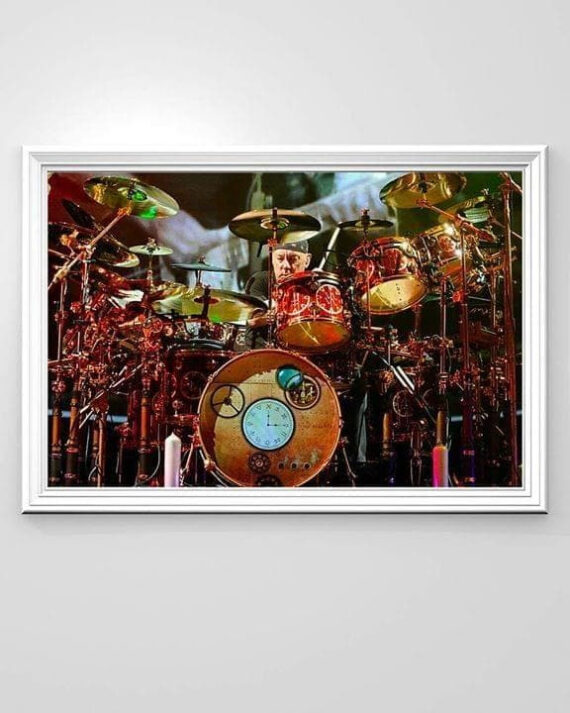 Neil Peart Time Machine Drum Kit For Fan Wall Art Print Canvas