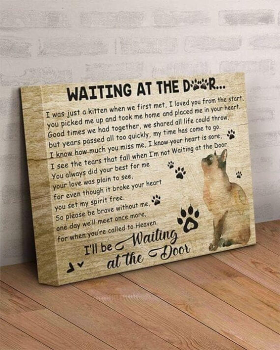 Cat Waiting At The Door Poem Paw Poster For Lovers Canvas