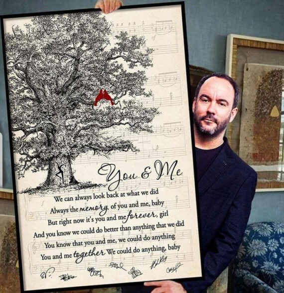 Dave Matthews Band You & Me Song Lyrics Signatures For Music Fan Wall Art Print Canvas